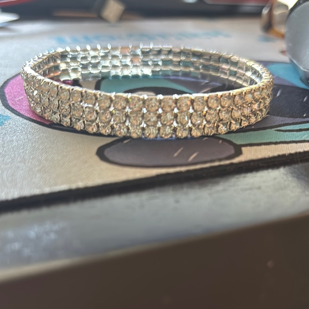 Elegant Silver Crystal Bracelet